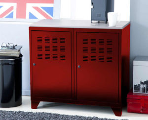 PIERRE HENRY - armoire de rangement métal 2 portes rouge - Armoire De Bureau