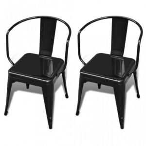 WHITE LABEL - 2 chaises de salle à manger acier factory - Chaise