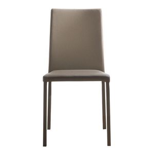 WHITE LABEL - chaise cloe en simili cuir taupe - Chaise