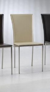WHITE LABEL - chaise new york en simili cuir crème - Chaise