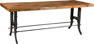 Antic Line Creations - grande table de ferme métal et bois - Table De Repas Rectangulaire