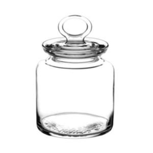 WHITE LABEL - bocal en verre transparent avec couvercle original - Flacon