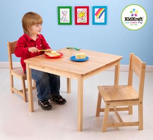 KidKraft - salon table et chaises pour enfant en bois clair - Table De Jeux Pour Enfant