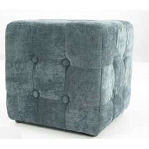 International Design - pouf velours carré - couleur - gris - Pouf