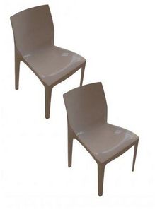 WHITE LABEL - lot de 2 chaises haut de gamme falena empilables t - Chaise