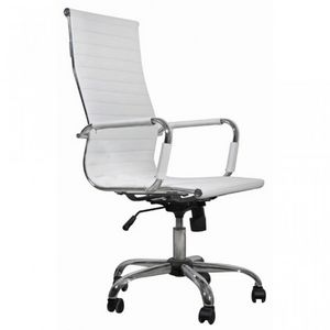 WHITE LABEL - fauteuil de bureau noir et chromé - Fauteuil De Bureau