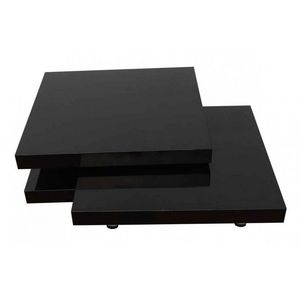 WHITE LABEL - table basse design noir bois - Table Basse Forme Originale