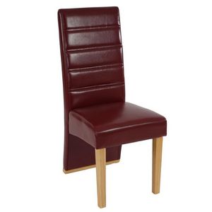 WHITE LABEL - lot de 6 chaises de salle à manger similicuir rouge - Chaise