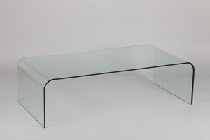 WHITE LABEL - table basse jade en verre - Table Basse Rectangulaire