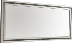 WHITE LABEL - miroir 145 cm blanc laqué avec strass - Miroir