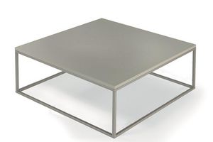 WHITE LABEL - table basse carrée mimi taupe - Table Basse Carrée