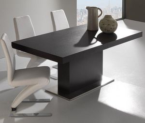 WHITE LABEL - table repas extensible domus design wengé - Table De Repas Rectangulaire