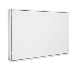 WHITE LABEL - armoire lit horizontale escamotable strada blanc m - Armoire Lit