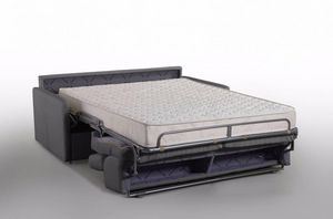 WHITE LABEL - canapé lit montmartre en microfibre graphite conve - Canapé Lit