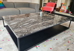 Maison Derudet - marbre arabescato poli - Table Basse Rectangulaire