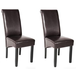 WHITE LABEL - 2 chaises de salle à manger marron - Chaise