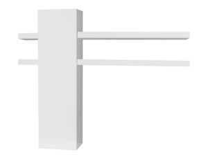 WHITE LABEL - colonne murale blanc laquée avec étagère - Etagère