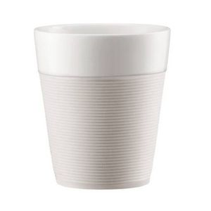 BODUM - set de 2 mugs en porcelaine avec bande silicone 30cl blanc crème - bistro - bodum - Autres Divers Vaisselle