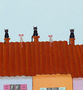Tableau décoratif enfant-FRANÇOISE LEBLOND-Toile sur châssis les chats sur les toits de franç