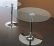 Table de repas ronde-WHITE LABEL-Table repas ARMONY en verre et acier chromé, 100 x