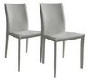 Chaise-WHITE LABEL-Lot de 2 chaises design CATHY en simili cuir blanc