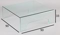 Table basse carrée-WHITE LABEL-Table basse carré en verre QUADRUPÈDE