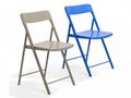 Chaise pliante-WHITE LABEL-Lot de 2 chaises pliantes KULLY en plastique bleu