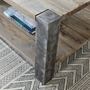 Table basse rectangulaire-BOIS DESSUS BOIS DESSOUS-Table basse en bois de pin recyclé et métal 140 VI
