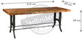Table de repas rectangulaire-Antic Line Creations-Grande table de ferme métal et bois