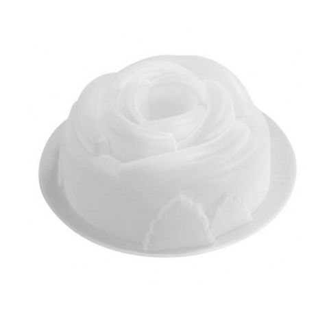 WHITE LABEL - Moule à gâteau-WHITE LABEL-Moule à charlotte en silicone motif floral Rose