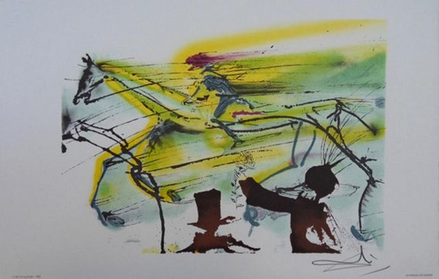 ARMAND ISRAËL - Lithographie-ARMAND ISRAËL-Le cheval de course de Salvador DALI lit