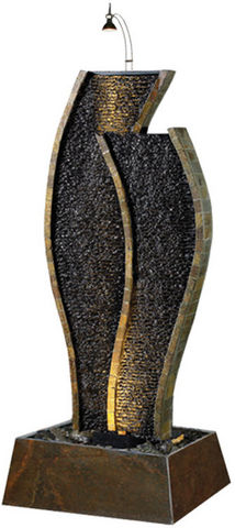Cactose - Fontaine d'intérieur-Cactose-Fontaine tulipe en pierre de schiste 60x50x145cm