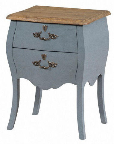 MOOVIIN - Table de chevet-MOOVIIN-Chevet baroque gris style louis xv 45x36x62cm