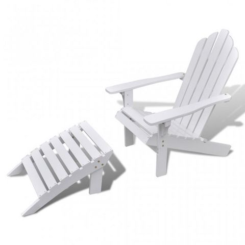WHITE LABEL - Fauteuil de jardin-WHITE LABEL-Chaise à bascule jardin avec repose pieds