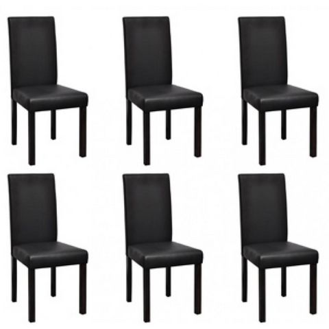 WHITE LABEL - Chaise-WHITE LABEL-6 Chaises de salle a manger noires
