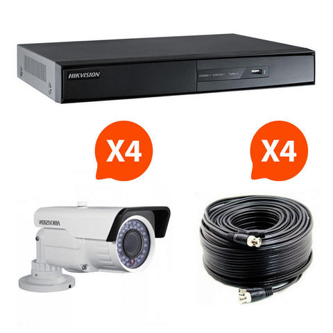 HIKVISION - Camera de surveillance-HIKVISION-Videosurveillance - Pack 4 caméras infrarouge Kit 