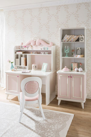 WHITE LABEL - Chaise de bureau-WHITE LABEL-Chaise de bureau fille coloris rose clair