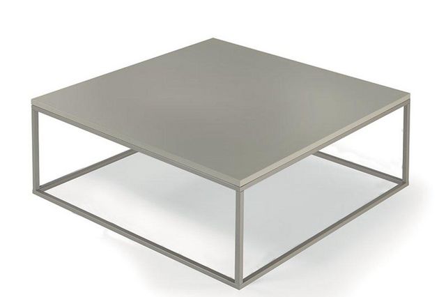 WHITE LABEL - Table basse carrée-WHITE LABEL-Table basse carrée MIMI taupe