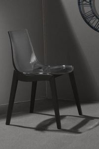 WHITE LABEL - chaise orbital wood design fumé et bois de hêtre - Chair