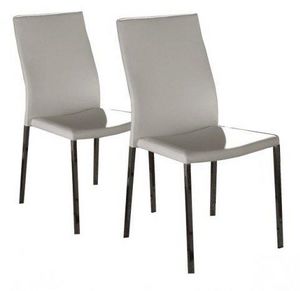 WHITE LABEL - lot de 2 chaises design hellen en simili cuir blan - Chair
