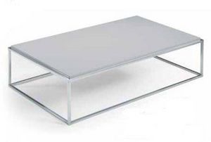 WHITE LABEL - table basse mimi rectangle gris - Rectangular Coffee Table