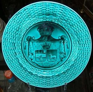 M & H BOSETTI - assiette faïence de rubelles (armoiries) - Decorative Platter
