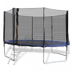 WHITE LABEL - trampoline 12' 4 pieds + filet de sécurité - Trampoline