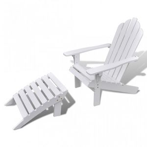 WHITE LABEL - chaise à bascule jardin avec repose pieds - Garden Armchair