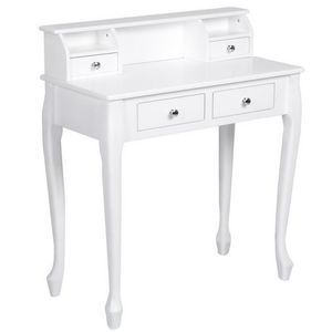 WHITE LABEL - coiffeuse blanche table maquillage - Dressing Table