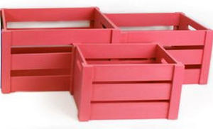 SIL - caisses de rangement pop en bois fuchsia (lot de 3 - Storage Box
