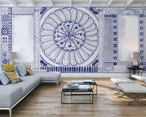 IN CREATION - india bleu - Panoramic Wallpaper