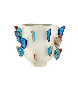 Bordalo Pinheiro - cloudy butterflies - Decorative Vase