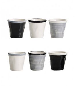 Zafferano - set 6 pieces black and white  - Coffee Cup