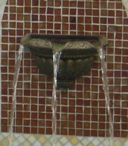Black Oak Foundry - triple scupper bronze half bowl - b202 - Swimming Pool Fountain